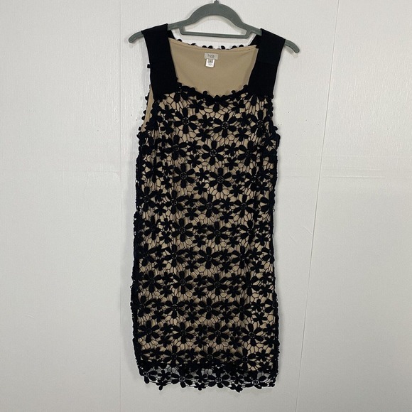 HOSS INTROPIA WOMAN’S BLACK & NUDE CROCHET LACE LINED DRESS SIZE 40. - Picture 1 of 11